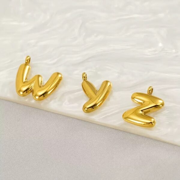 Bubble Gold Letter Charm