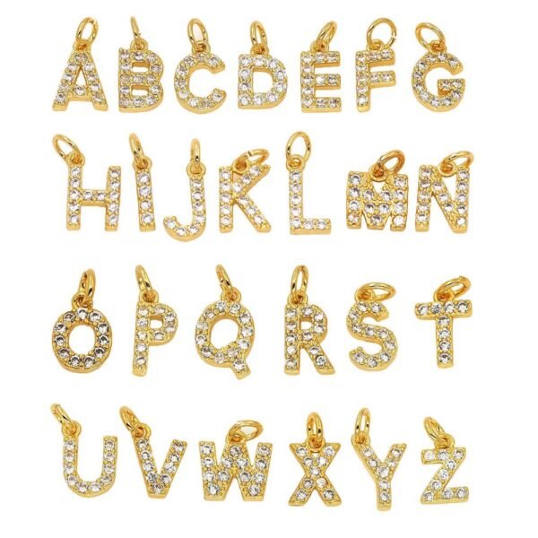 Cubic Zirconia Letter Charm